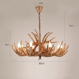 Designer Touch Decorative 8 Light Rustic Artistic Retro Antler Antique Chandelier