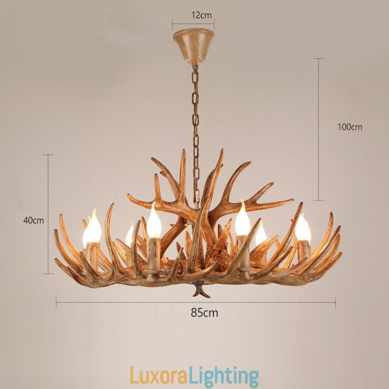 Designer Touch Decorative 9 Light Two Tiers Rustic Artistic Retro Antler Antique Chandelier