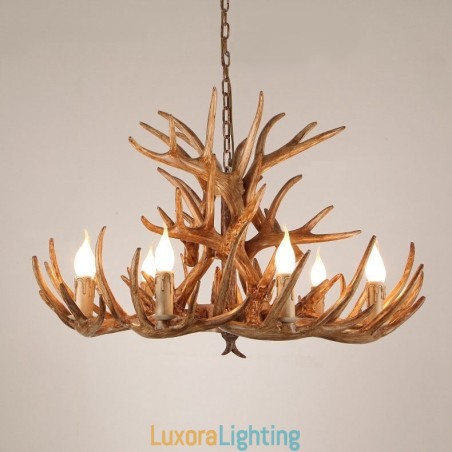 Designer Touch Decorative 9 Light Three Tiers Rustic Artistic Retro Antler Antique Chandelier