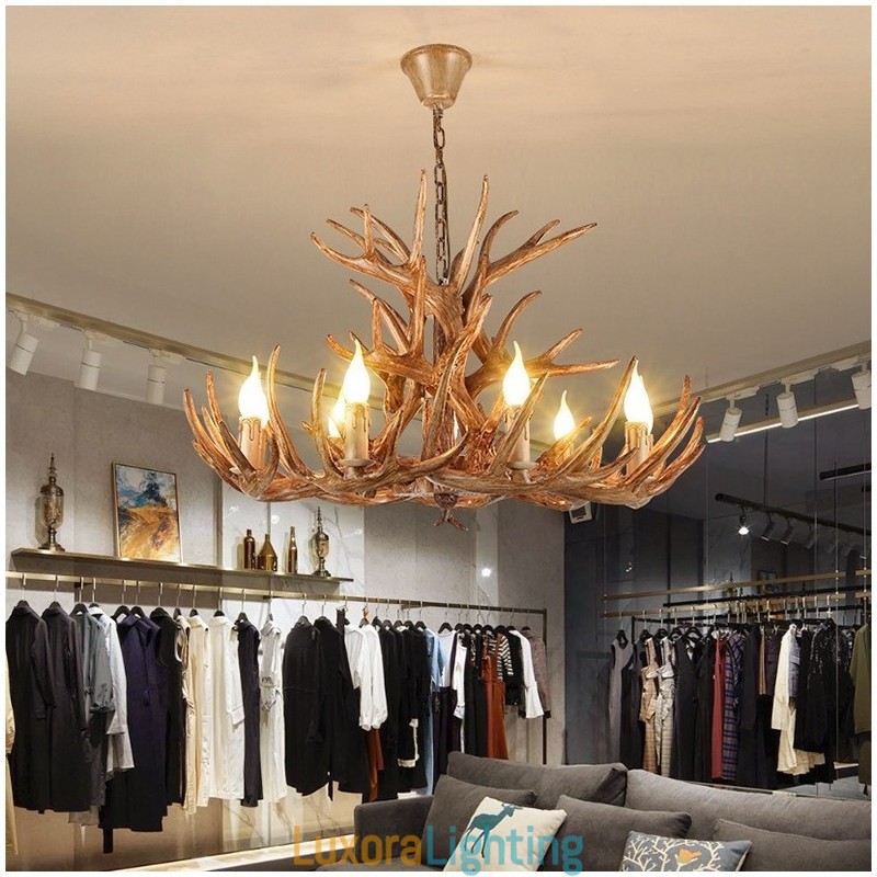 Designer Touch Decorative 9 Light Three Tiers Rustic Artistic Retro Antler Antique Chandelier