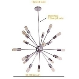 Designer Touch Decorative Chandelier Modern Globe Living Pendant Dining Shopping Store Night Metal Chrome