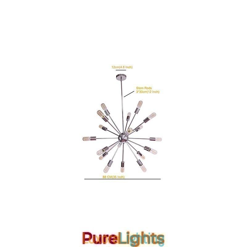 Designer Touch Decorative Chandelier Modern Globe Living Pendant Dining Shopping Store Night Metal Chrome