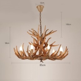 Designer Touch Decorative 9 Light Three Tiers Rustic Artistic Retro Antler Antique Chandelier