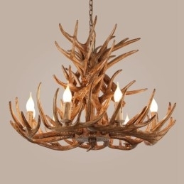 Designer Touch Decorative 9 Light 4 Tiers Rustic Artistic Retro Antler Antique Chandelier