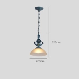 Designer Touch Decorative One Light Blue Rustic Artistic Retro Antique Pendant Light with Glass Shade