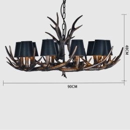 Designer Touch Decorative Retro Antler Antique Chandelier with Shades
