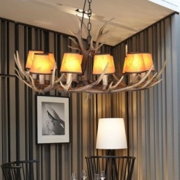 Designer Touch Decorative Retro Antler Antique Chandelier with Shades