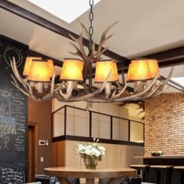 Designer Touch Decorative Retro Antler Antique Chandelier with Shades