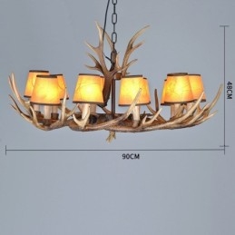 Designer Touch Decorative Retro Antler Antique Chandelier with Shades