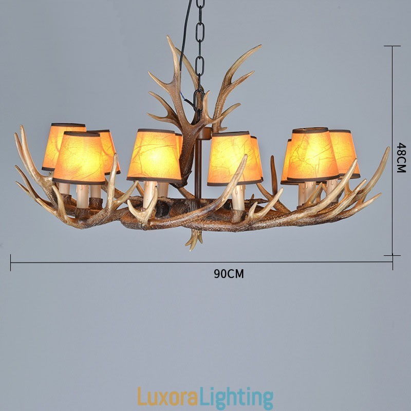 Designer Touch Decorative Retro Antler Antique Chandelier with Shades