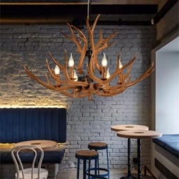 Designer Touch Decorative 6 Light Rustic Artistic Retro Antler Antique Chandelier