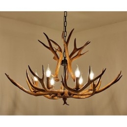 Designer Touch Decorative 6 Light Rustic Artistic Retro Antler Antique Chandelier