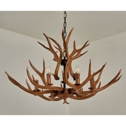 Designer Touch Decorative 6 Light Rustic Artistic Retro Antler Antique Chandelier