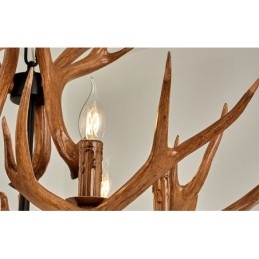 Designer Touch Decorative 6 Light Rustic Artistic Retro Antler Antique Chandelier