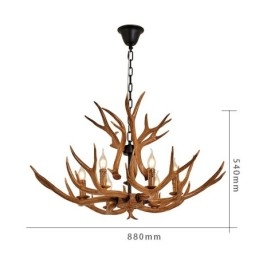 Designer Touch Decorative 6 Light Rustic Artistic Retro Antler Antique Chandelier