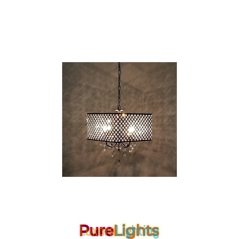 Designer Touch Decorative Traditional Classic Crystal Painting Metal Chandelier