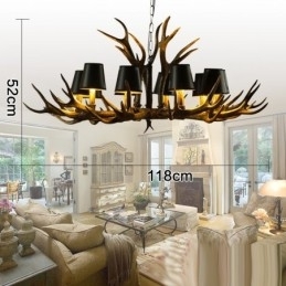 Designer Touch Decorative Retro Antler Antique Chandelier with Shades