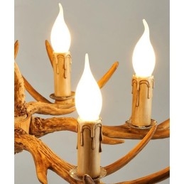 Designer Touch Decorative 4 Light Rustic Artistic Retro Antler Antique Chandelier