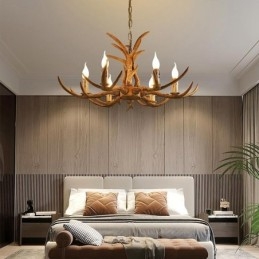 Designer Touch Decorative 6 Light Rustic Artistic Retro Antler Antique Chandelier