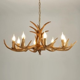 Designer Touch Decorative 8 Light Rustic Artistic Retro Antler Antique Chandelier