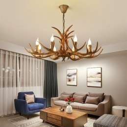 Designer Touch Decorative 8 Light Rustic Artistic Retro Antler Antique Chandelier