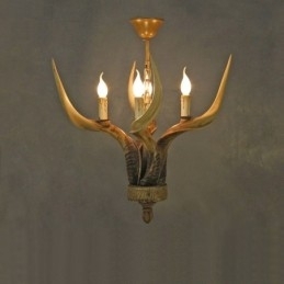 Designer Touch Decorative 4 Light Rustic Artistic Retro Antler Antique Chandelier