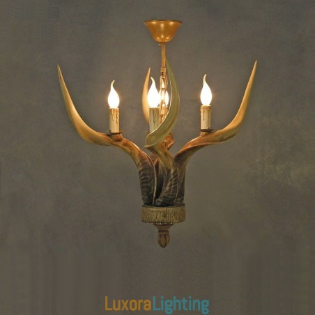 Designer Touch Decorative 4 Light Rustic Artistic Retro Antler Antique Chandelier