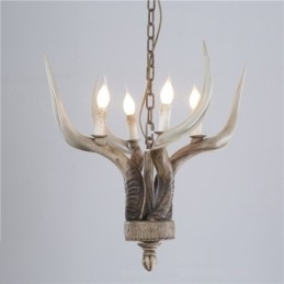 Designer Touch Decorative 4 Light Rustic Artistic Retro Antler Antique Chandelier