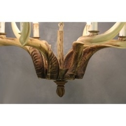 Designer Touch Decorative 6 Light Rustic Artistic Retro Antler Antique Chandelier
