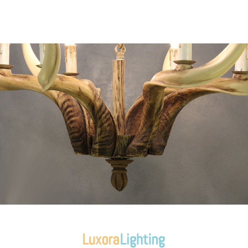 Designer Touch Decorative 6 Light Rustic Artistic Retro Antler Antique Chandelier