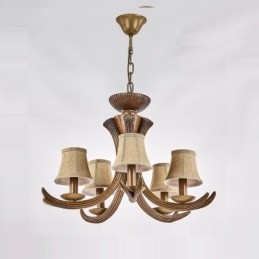 Designer Touch Decorative 5 Light Rustic Artistic Retro Antler Antique Chandelier with Shades