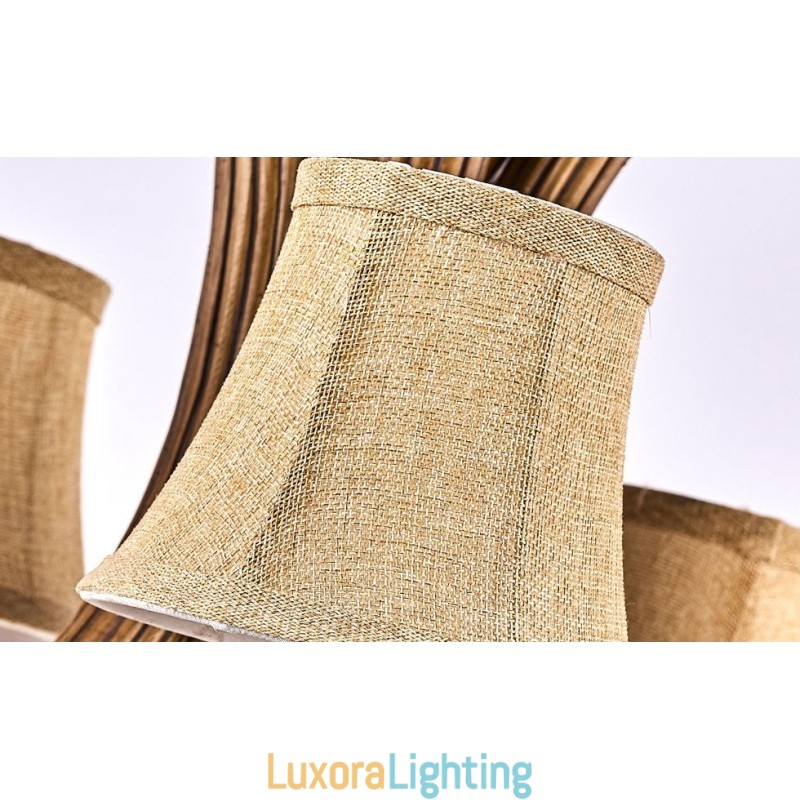 Designer Touch Decorative 5 Light Rustic Artistic Retro Antler Antique Chandelier with Shades