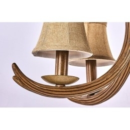 Designer Touch Decorative 5 Light Rustic Artistic Retro Antler Antique Chandelier with Shades