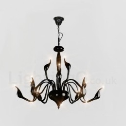 Designer Touch Decorative 15 Light Black Modern Contemporary Electroplated Metal Chandelier