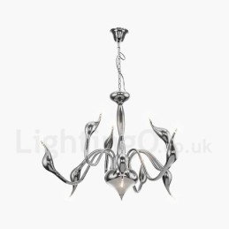 Designer Touch Decorative 9 Light Chrome Gold Modern Contemporary Electroplated Metal Chandelier