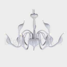 Designer Touch Decorative 12 Light Modern Swan White Metal Chandelier Pendant Light