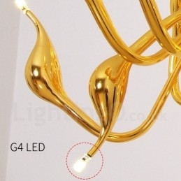 Designer Touch Decorative 12 Light Modern Swan Gold Metal Chandelier Pendant Light