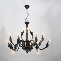 Designer Touch Decorative 18 Lights Stainless Post Modern Swan Chandelier Light G4 Black Finished