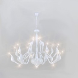 Designer Touch Decorative 24 Lights Modern Swan Chandelier Light G4 White Plating