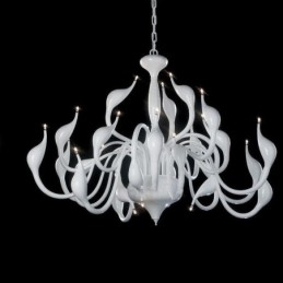Designer Touch Decorative 24 Lights Modern Swan Chandelier Light G4 White Plating