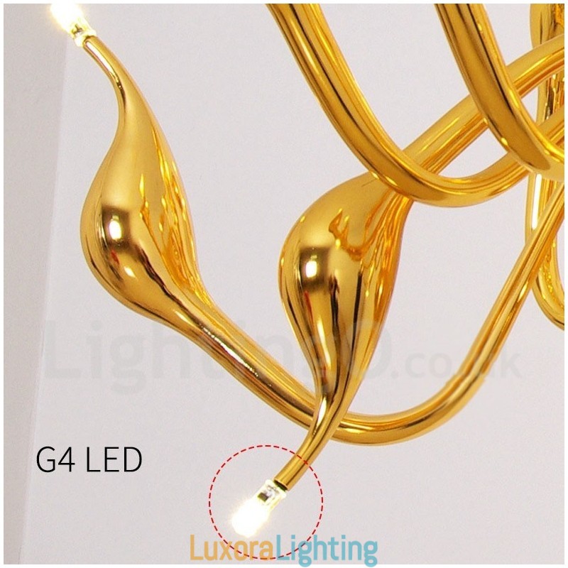 Designer Touch Decorative 24 Lights Modern Swan Chandelier Light G4 Gold Plating