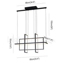 Designer Touch Decorative Dimmable Pendant Light Modern Design Four Rectangles