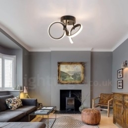 Designer Touch Decorative Triac Switch Dimmable Black Modern Contemporary Nordic Style Flush Mount Round Ceiling Light