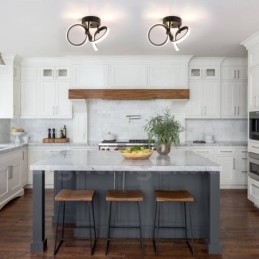 Designer Touch Decorative Triac Switch Dimmable Black Modern Contemporary Nordic Style Flush Mount Round Ceiling Light