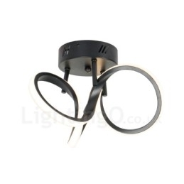 Designer Touch Decorative Triac Switch Dimmable Black Modern Contemporary Nordic Style Flush Mount Round Ceiling Light