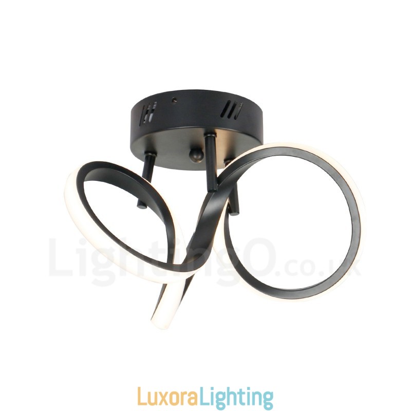 Designer Touch Decorative Triac Switch Dimmable Black Modern Contemporary Nordic Style Flush Mount Round Ceiling Light