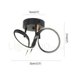 Designer Touch Decorative Triac Switch Dimmable Black Modern Contemporary Nordic Style Flush Mount Round Ceiling Light