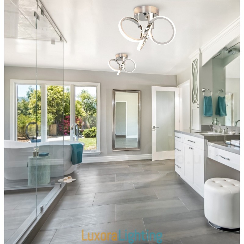 Designer Touch Decorative Triac Switch Dimmable Chrome Modern Contemporary Nordic Style Flush Mount Round Ceiling Light