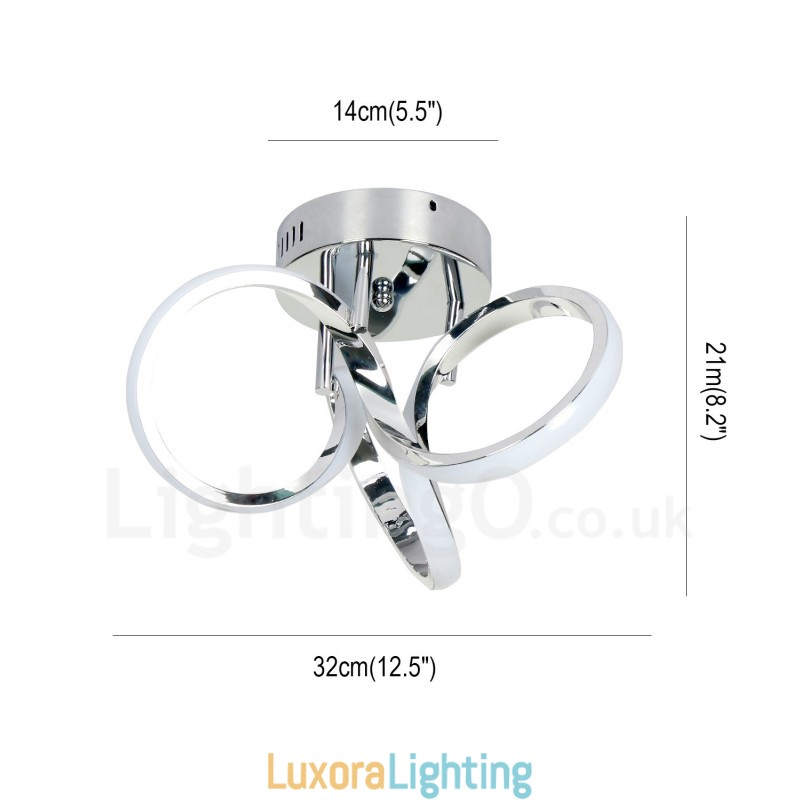 Designer Touch Decorative Triac Switch Dimmable Chrome Modern Contemporary Nordic Style Flush Mount Round Ceiling Light