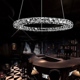 Designer Touch Decorative Crystal Pendant Lighting Modern Single D40CM Three Sides K9 Crystal Indoor Ceiling Lights Lamp Fixtures